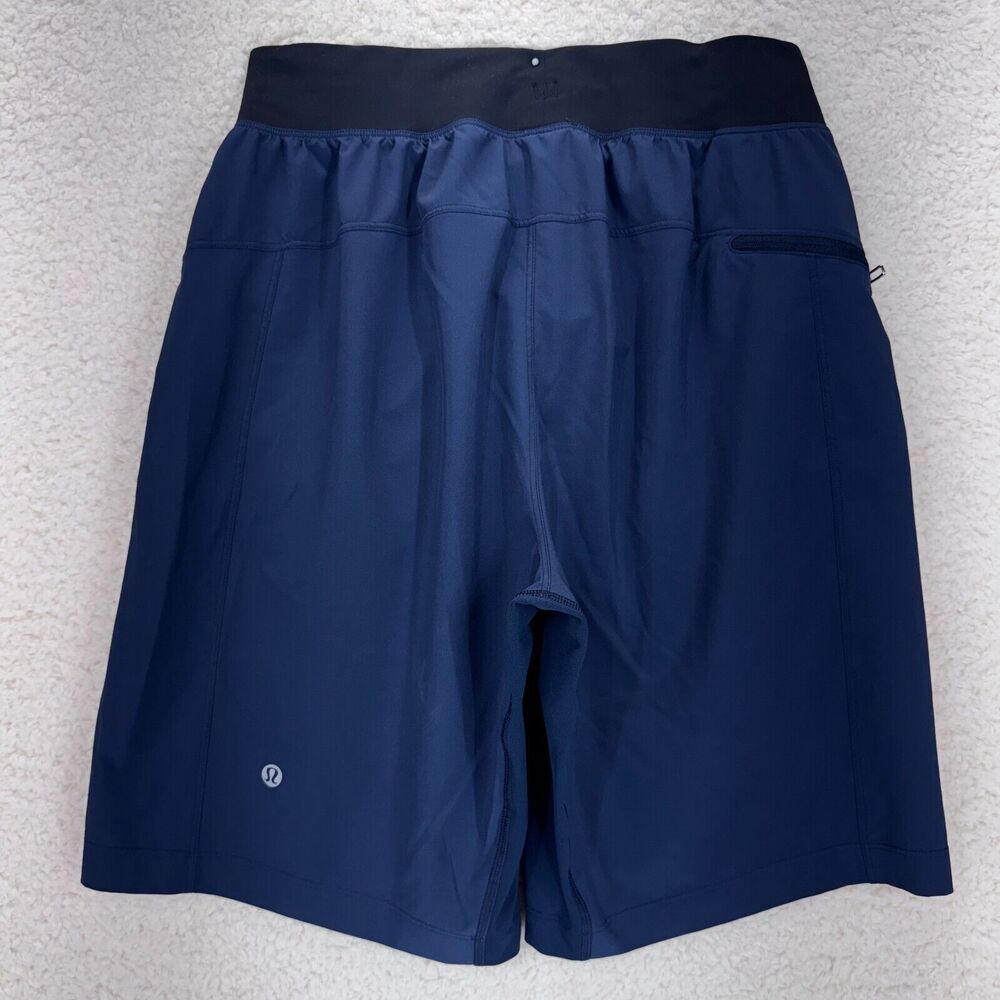 Lululemon The Linerless Shorts Men Sz S Navy Blue Drawstring Gym Running Active - Picture 2 of 10